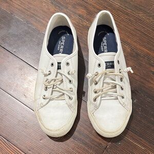 Sperry Women's Low-Top Canvas Sneakers in Cream